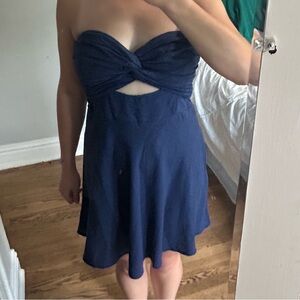 Altar'd State Deep Blue Strapless Dress